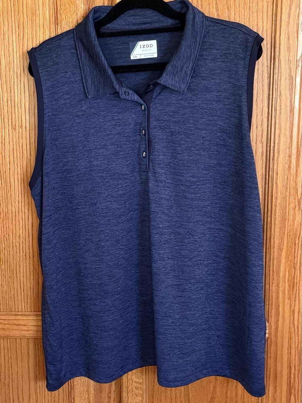 IZOD Golf Sleeveless Polo Shirt Blue Performance Top XXL